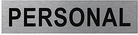 Pro Plus Türschilder in verschieden Größen, Bilder, Sprüche Türschild selbstklebend auch Firmenschilder oder Büroschilder (Personal 160x40mm Silber)