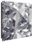 banjado® Großer Schlüsselkasten Glas/Schlüsselbox 30cm x 30cm mit 50 Haken - Motiv Facetten Monochrome/Schlüsselkasten modern für Schlüsselaufbewahrung mit beschreibbarer, magnetischer Glastür