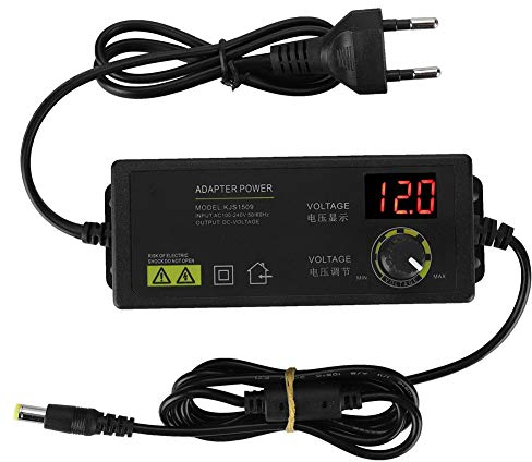 Tonysa 60W 5A 3-12V Adaptador de Fuente de Alimentación Regulable de Control de Velocidad del Motor de Voltaje Ajustable EU 100-240V,