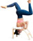 THUNDESK Yoga Inversion Bench, Headstand Prop, Upside Down Chair for Feet Up Balance Training, Core Strength Building, Yoga Asana Practice Chair (White)