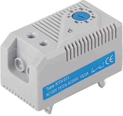 Termostato Mecánico Ajustable Controlador de Temperatura de 0 a 60 Grados Interruptor Termostato Plástico y Electrónico Componente Eléctrico Ajustable Digital Mecánico Interruptor (Blue Button)