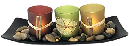 Mobestech - Juego de portavelas de Estilo Europeo Moderno con Bandeja Decorativa para Centro de Mesa de Navidad