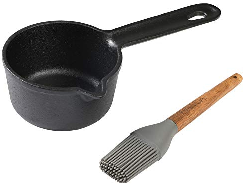 HAWOK Schmelztopf aus Gusseisen, mit Bürste, 9,9 cm