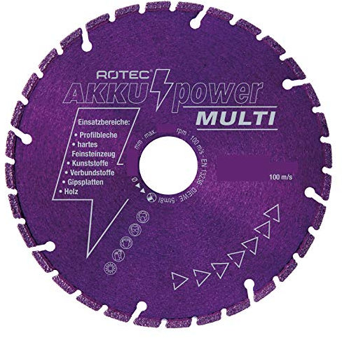 Rotec Disco da taglio diamantato 75 x 1,8 x 10 mm Multi Power per gres porcellanato, piastrelle, legno, lamiere profilate ecc.
