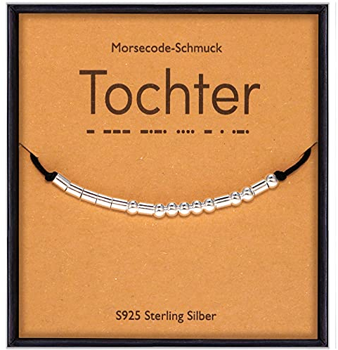 Suyi Tochter Morse Code Armband für Tochter 925 Sterling Silber Perlen Armband für Frauen Mädchen Tochter