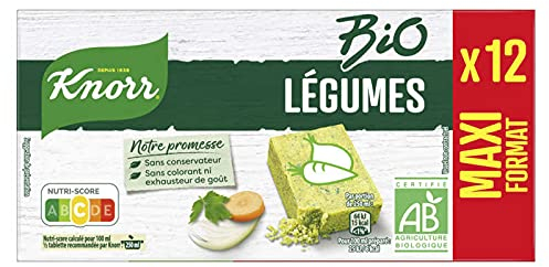 Knorr Bouillon Deshydraté de Légumes, Bio, Les 12 Cubes, 120g