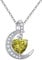 Qings Peridot August Birthstone Necklace - Sterling Silver 925 Halo CZ Necklaces Birthday Gifts Jewelry for Women Girls Grandma
