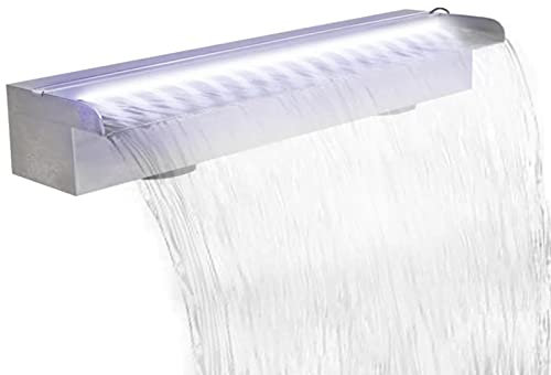 Goliraya Fontaine Rectangulaire de Piscine INOX (avec LED) 60 cm - Solide et Durable - avec Haute Qualité