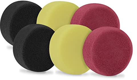 VONROC Polierscheiben/Polierpads Schaumstoff für Poliermaschinen - Starterset - 75mm, 6 Stück