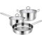WIQUYBML Juego de sartenes y cacerolas Equip de 3 Piezas, Revestimiento de cerámica Antiadherente, Material de Acero Inoxidable, con Cubierta de Vidrio Templado, sartén, Olla para Sopa, Wok, sartén p