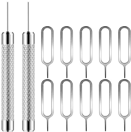 Paquete de 12 herramientas de extracción de tarjeta SIM para abrir y expulsar el abridor de agujas Eyector Compatible con todos los teléfonos Smartphone Watch Link Remover