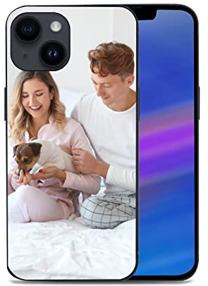 Naispanda Personalisierte Handyhülle mit Foto Text Name Logo für iPhone alle Modelle, individuelle Handy-Schutzhülle Geschenk (Phone Case for iPhone 14)