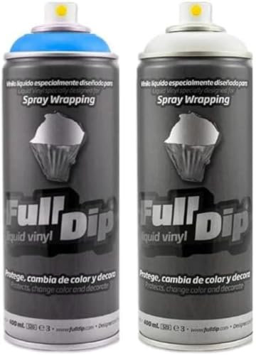 Spraydose mit abziehbarer Full-Dip-Farbe, fluoreszierend, mit weißer Basis, entfernbar, Neonfarben (Neonblau)