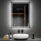 EMKE Bathroom Mirror with LED Lights, 800x600 MM Wall Mounted Shaver Socket Bathroom Mirrors with Extra Fuse, Dimmable Switch and Demister Pad, Horizontal/Vertical