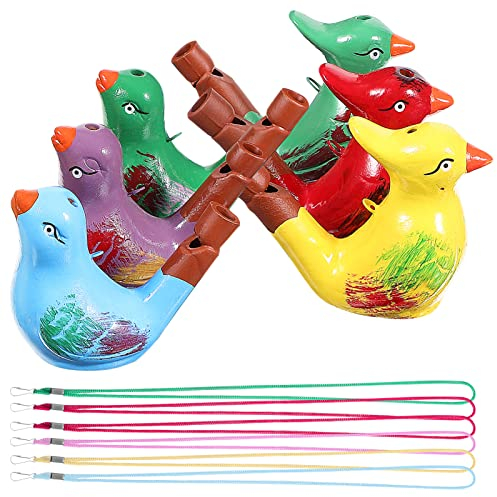 Gadpiparty 6 Stück Vogelwasserpfeifen Keramik Vogelrufpfeifen Krachmacher Spielzeug Mit Lanyards Für Kindergeburtstag Ostern Partybevorzugungen Geschenk