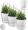KADAX Blumentopf, Kunststoff Topf-Set mit Untersetzer, Pflanzkübel aus leichtem Material, dekorativer Kräutertopf, Topf für Blumen, Pflanzen, Kaktus und Sukkulente (Set of 3 – 30cm, weiß)