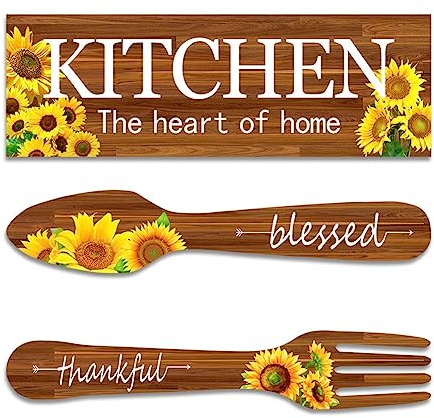 Cartello Vintage In Legno Da Appendere Alle Parete,Decorazione Murale In Legno Posate Forchetta Cucchiaio Coltello, Confezione Da 3 Targa In Legno Rustica,Decorazione Per Le Pareti Della Cucina Arredo