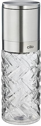 Pfeffer- oder Salzmühle CRISTALLO Gewürzmühle Keramikmahlwerk Silber cilio