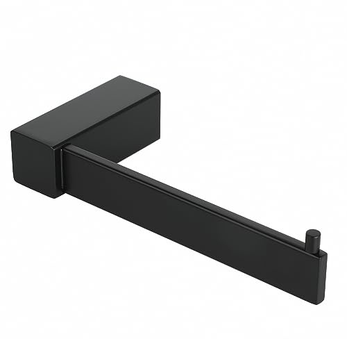 SAYAYO Toilet Roll Holder Wall Mounted Black Toilet Paper Holder Tissue Holder for Bathroom Kitchen SUS304 Stainless Steel, EGKN2311-B
