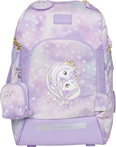 Beckmann, Schulrucksack Active Air FLX Unicorn Princess Purple, Grundschule, 1. Klasse, inkl. Regenüberzug, 20-25L, Purple