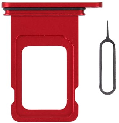 Risidamoy for iPhone 11 Red SIM Card Tray Holder Replacement Single SIM Version for iPhone11 Card Slot with Waterproof Rubber Ring Repair Fix Kit Card Removal Tool for A2111 A2221 A2223 | Single SIM Version Card Slot with Waterproof Rubber Ring Repair Fix Kit Card Removal Tool for iPhone11A2111 A2221 A2223