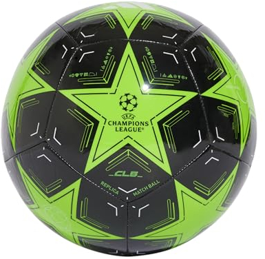 adidas Unisex-Adult UCL Club Soccer Ball, Solar Green/Black/White, 5