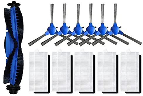 Donkivvy Kit di accessori di ricambio per robot aspirapolvere Venga VG Rvc 3000 3001, 1 spazzola a rullo principale, 5 filtri HEPA, 6 spazzole laterali
