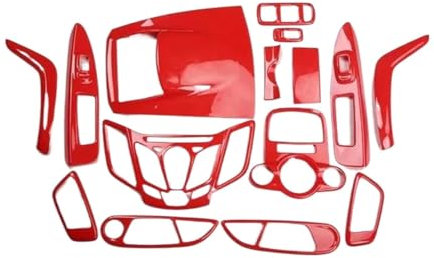 Auto Trim Cover Aufkleber Für Ford Für Fiesta 2009 2010 2011 2012 2013 Innen Dekoration Zubehör Getriebe Windows Control Panel Türgriff ABS Aufkleber Car Interieur Frame Trim (Farbe : 7)
