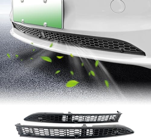KUNGKIC Pour Tesla Model 3 Highland 2024 - Accessoires ABS et acier inoxydable - Grille de radiateur en nid d'abeille - Grille de course - Grille métallique - Contrôle du sable - Lutte contre les