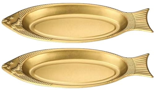 2 Pcs Stainless Steel Serving Platter Fish Platter Food Trays Steamed Fish Plate Fish Shaped Plate Snack Appetizer Storage Tray for Home Restaurant