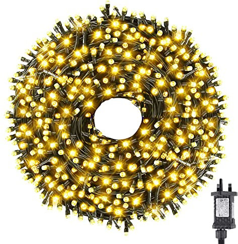 SALCAR 23m Christmas Fairy String Lights with 8 Modes, Memory & Timer Function, IP44 Waterproof, Cold and Warm White – Perfect for Christmas, Parties & Weddings (5m Warm White) (5m)