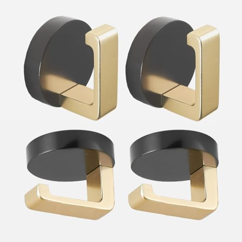 FFK Ganci per asciugamani, confezione da 4 ganci da soffitto, ganci per asciugamani sotto mensola, appendiabiti da parete, ganci resistenti per vestiti, armadi, porte, bagno, cucina, montaggio a
