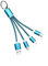 Tranzmtz - Keyring Multi USB 3A Fast Charging 3-in-1 Short Keychain Cable with USB Type C/USB/Micro USB/Phone Connectors - for Smart Phones Tablets and More (Light Blue)