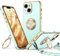 XYZ iPhone 13 Case with Stand, Heart Lanyard for Women, Luxury Cute Bling Protective Cover, Green