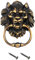 sourcing map 1 x Löwenkopf-Ziehknauf, 15,2 cm, Zinklegierung, Vintage-Löwen-Türgriff, dekorativer Haustürknauf, Ring-Ziehgriff für Tore, Schränke, Schubladen, Messing