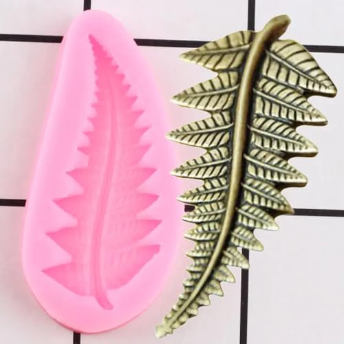 Silikonform mit Blumenmotiven, 6,5 x 3,5 cm, für Zuckerguss, Farn, Blätter, Cupcakes, Fondant, Kuchen, Dekoration, Werkzeuge, Süßigkeiten, Ton, Schokoladenform