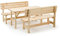iWerk® – Gartengarnitur aus Holz | Set bestehend aus Gartentisch & Bänken mit Lehne | Hochwertige Sitzgarnitur für den Garten | PEFC-zertifizierte Gartenmöbel für Draußen (Natur)