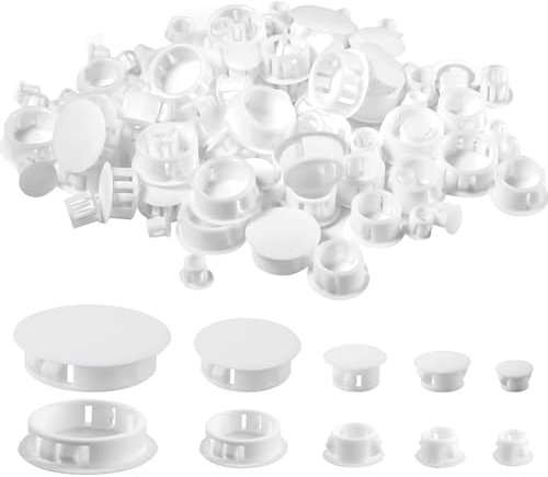 160 Stück Bohrloch Abdeckkappen, Möbel Lochabdeckung, Kunststoff Lochstopfen, Für Kabinett, 8 Größen 6mm/8mm/10mm/12mm/16mm/20mm/22mm/25mm (Weiß)