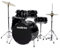 Woodbrass AD100 - Batteria nera lucida, ideale per principianti, pronta all'uso, accessori inclusi - Kit batteria acustica completa fusti di pioppo