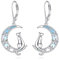 Katze Ohrringe 925 Sterling Silber moonstone Mond Ohrringe moonstone Katze Schmuck Geschenke für Damen