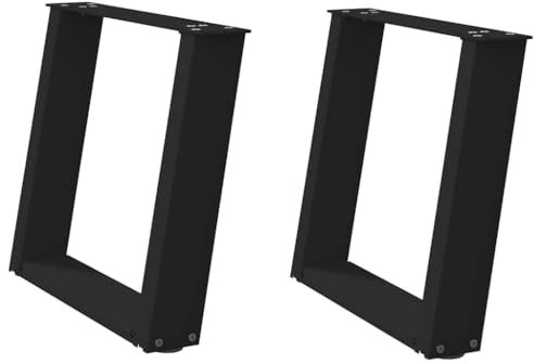 vidaXL Couchtischbeine U-Form 2 Stk. Schwarz 50x(42-43) cm Stahl