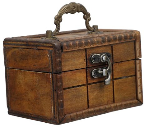 PRETYZOOM Dekorative Holzbox Antike Chinesische Schatztruhe Aufbewahrungsbox Für Schmuck Kleine Gegenstände Mit Schloss Rustikales Design Für Und Geschäft