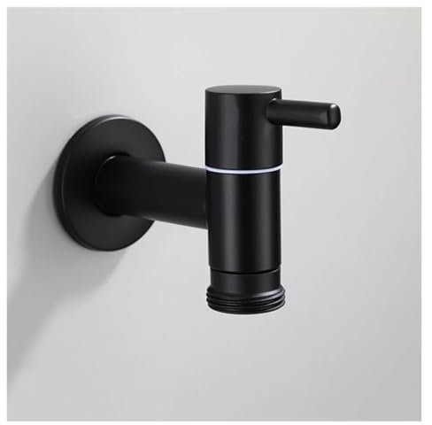 YANGC Rubinetto for acqua di rubinetto for lavatrice con finitura in acciaio inossidabile 304, finitura nera, rubinetto da giardino for esterni(3-4)