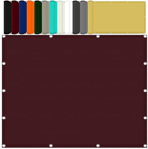 Toile Ombrage Auvent 100 x 120 cm Rayons UV à 98% Filet d'ombrage Exterieur Voiles d'ombrage avec Oeillets Cordons pour La Couverture Végétale Serre Pergola, Vin Rouge