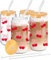 MEIMUCUL Glas Mit Deckel und Strohhalm,4 Stück Clean Girl Aesthetic Kirsche Trinkgläser mit Deckel und Strohhalm,Smoothie gläser 500ml,Iced Coffee Glas,Glasbecher Geschenk für Schwester Freundin