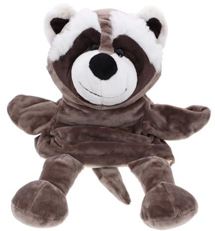 HEALSOPTHY Plüsch Waschbär Handpuppe Kuscheliges Handspielzeug Für Interaktives Geschichtenerzählen Weiches Karton-handpuppenspielzeug Für Junge Mädchen Sprachförderung Und Rollenspiel