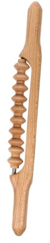 BIUDECO Holz Massagestab mit Kohleperlen Ergonomischer Griff Praktischer Körper und Rückenmassage Roller zur Muskelentspannung und Schmerzlinderung Vielseitig für Schulter Nacken und