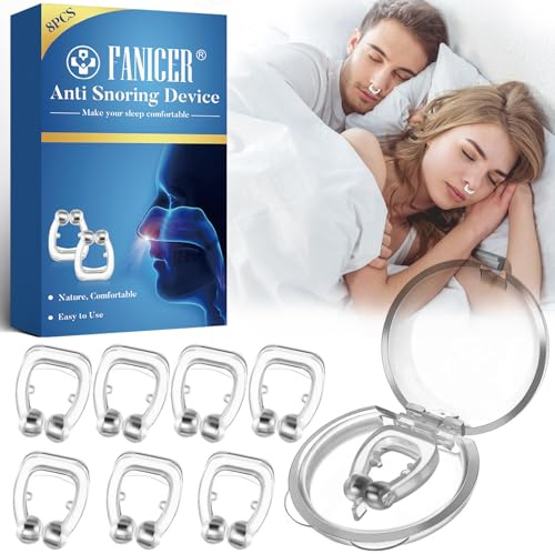 8 Pièces Pince Nez Anti Ronflement,Clip de Nez en Silicone Magnétique,Anti Ronflement Dilatateur Nasal,Dilatateur Nasal Antis Ronflements,Améliorer la Qualité du Sommeil,Empêcher le Ronflements