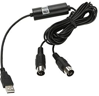 Convertitore cavo da USB a MIDI, cavo di interfaccia con spina controller Cavo adattatore Interfaccia Midi In-Out a USB Adattatore con indicatore per lavori di registrazione di