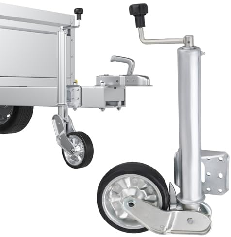 AUTOLIGHT 24 Schwerlast Stützrad 500 kg vollautomatik Ø 60 mm – Stützrad mit Anbauflansch & Vollgummireifen – Automatik-Stützrad mit Stahlfelge & Schmiernippel – ideal für Anhänger Wohnwagen Trailer